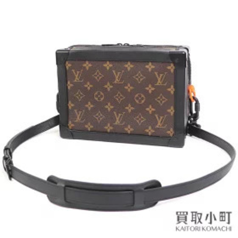 Louis Vuitton Soft Trunk Black Leather Orange Chain Bag Crossbody LV